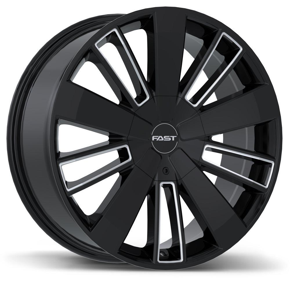 Fast Wheels Entourage  Gloss Black with Milled Trim